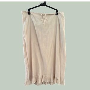 Lane Bryant Venezia Jeans Beige Crinkle Gauze‎ Ruffle Maxi Skirt Plus Size 18/20